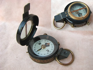 Rare Barker's Patent no 29677 prismatic marching compass 